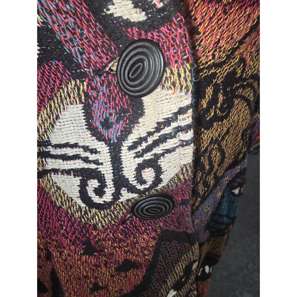 Vtg Laurel Burch woven tapestry blazer of CATS! - Picture 7 of 12